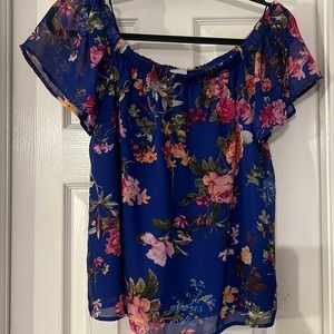 Flowered off the shoulder blouse